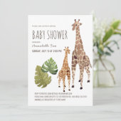 Giraffe Safari Gender-Neutral Virtual Baby Shower Einladung (Stehend Vorderseite)