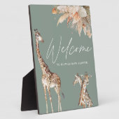 Giraffe-Safari-Grün Fotoplatte (Seite)