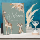 Giraffe-Safari-Grün Fotoplatte (Seite)