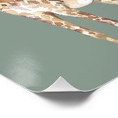 Giraffe-Safari-Grün Poster (Ecke)
