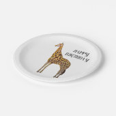 Giraffe Safari Happy Birthday Party Tellers Pappteller (Schrägansicht)