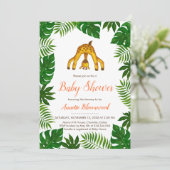 Giraffe Safari Jungle Baby Dusche Einladung (Stehend Vorderseite)