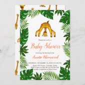 Giraffe Safari Jungle Baby Dusche Einladung (Vorne/Hinten)
