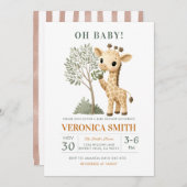 Giraffe Safari Jungle Baby Shower Einladung (Vorne/Hinten)