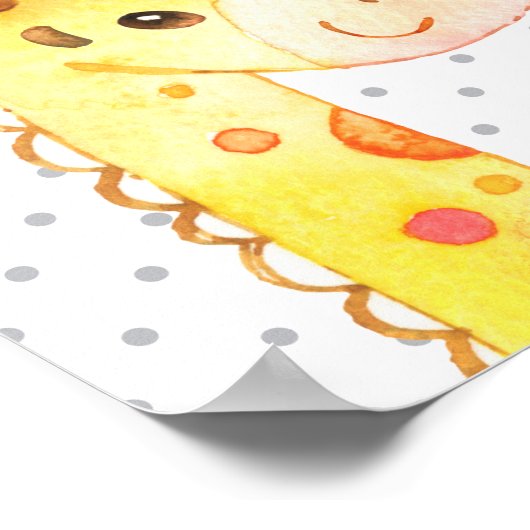 Giraffe Safari Jungle Niedlich Baby Kinderzimmer G Poster (Ecke)