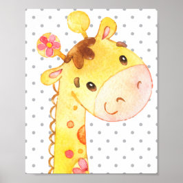 Giraffe Safari Jungle Niedlich Baby Kinderzimmer G Poster