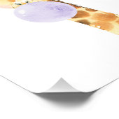 Giraffe, Safari, Lila Bläschen, Gender Neutral Fotodruck (Ecke)