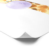 Giraffe, Safari, Lila Bläschen, Gender Neutral Poster (Ecke)