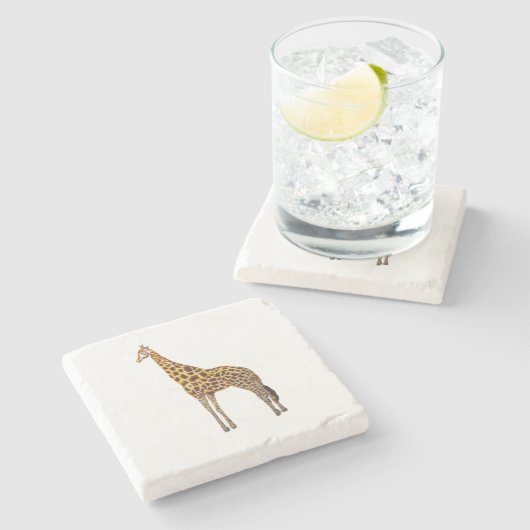 Giraffe Safari Malerei Marmorstein Untersetzer (Seitenansicht)