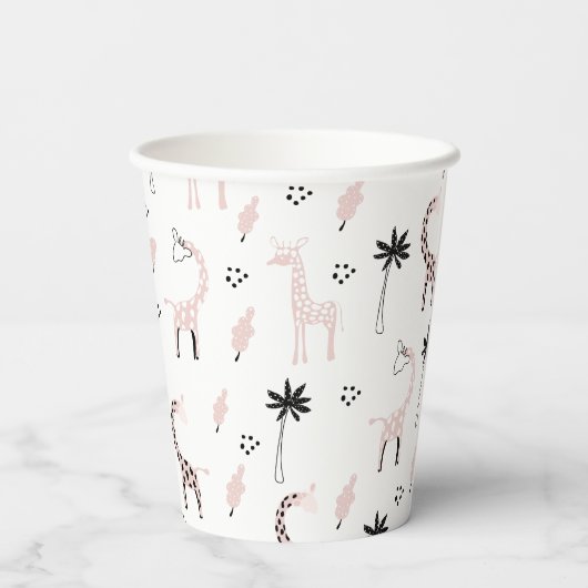 Giraffe Safari-Muster Pappbecher (Rückseite)
