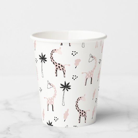 Giraffe Safari-Muster Pappbecher (Links)