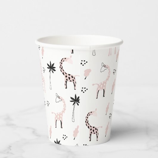 Giraffe Safari-Muster Pappbecher (Rechts)