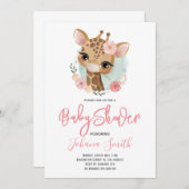 Giraffe Safari Niedlich Baby Shower Einladung (Vorne/Hinten)