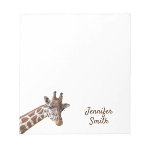Giraffe Safari Personalisierter Name Notizblock