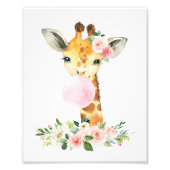 Giraffe, Safari, Rosa Bläschen, Girl-Kinderzimmer Fotodruck (Vorne)