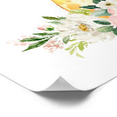 Giraffe, Safari, rosa Blume, Girl-Kinderzimmer Poster (Ecke)