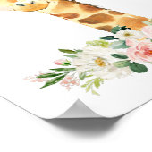 Giraffe, Safari, rosa Blume, Girl-Kinderzimmer Poster (Ecke)