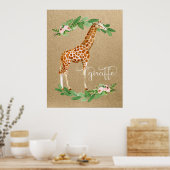 Giraffe Safari Rosa Kinderzimmer Poster (Küche)