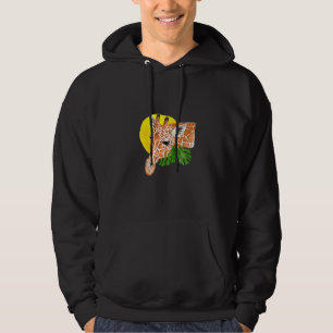 Giraffe Safari Sun mit Monstera Verlasse Natur Hoodie