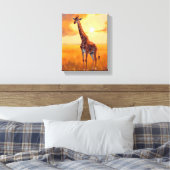 Giraffe Safari Sunset Animal Painting Leinwanddruck (Insitu (Schlafzimmer))