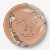 Giraffe-Safari-Terracotta Pappteller (Vorderseite)