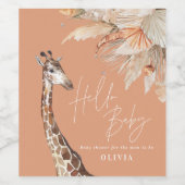 Giraffe-Safari-Terracotta Weinetikett (Einzelnes Label)