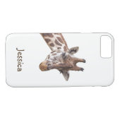 Giraffe Safari Tier auf weißem Mädchennamen Case-Mate iPhone Hülle (Rückseite (Horizontal))
