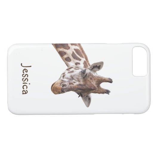 Giraffe Safari Tier auf weißem Mädchennamen Case-Mate iPhone Hülle (Rückseite (Horizontal))