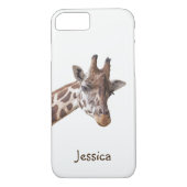 Giraffe Safari Tier auf weißem Mädchennamen Case-Mate iPhone Hülle (Rückseite)