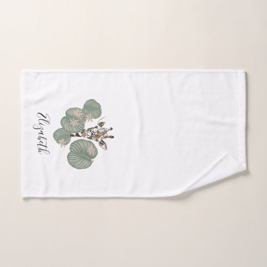 Giraffe Safari Tier botanisch Handtuch (Handtuch)