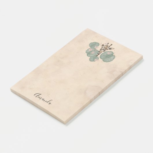 Giraffe Safari Tier botanisch Post-it Klebezettel (angewinkelt)