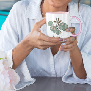 Giraffe Safari Tier Botanischer Geburtstag Tasse