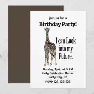 Giraffe-Safari-Tier Lustiger Geburtstag Einladung