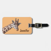 Giraffe Safari Tierspülung Tag Gepäckanhänger (Vorderseite horizontal)