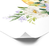 Giraffe, Safari, violette Blumen, neutrale Geschle Fotodruck (Ecke)