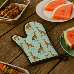 Giraffe Safari Wildlife Ofenhandschuh & Topflappen-Set