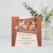 Giraffe Safari Zoo Einladung Hochzeiten (Stehend Vorderseite)