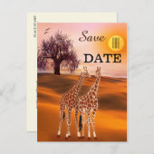 Giraffe Safari Zoo Save the Date Postkarte (Vorne/Hinten)