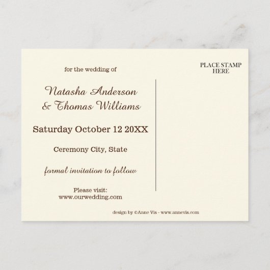 Giraffe Safari Zoo Save the Date Postkarte (Rückseite)