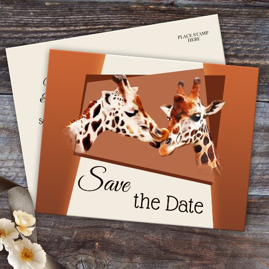 Giraffe Safari Zoo Save the Date Postkarte