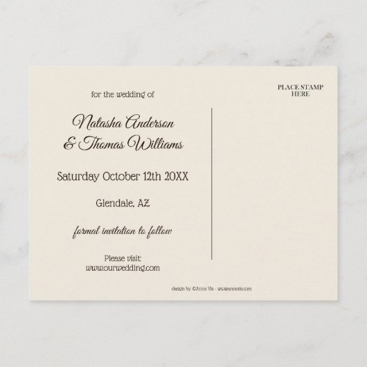 Giraffe Safari Zoo Save the Date Postkarte (Rückseite)