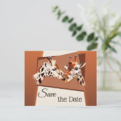 Giraffe Safari Zoo Save the Date Postkarte (Stehend Vorderseite)