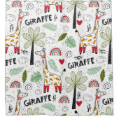 Giraffe Safari zum Thema Palm Tree, Regenbogen, Do Duschvorhang (Vorderseite)