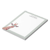 Giraffe-Sage-Monogramm aus dem Schreibtisch der Vo Notizblock (Rotiert)