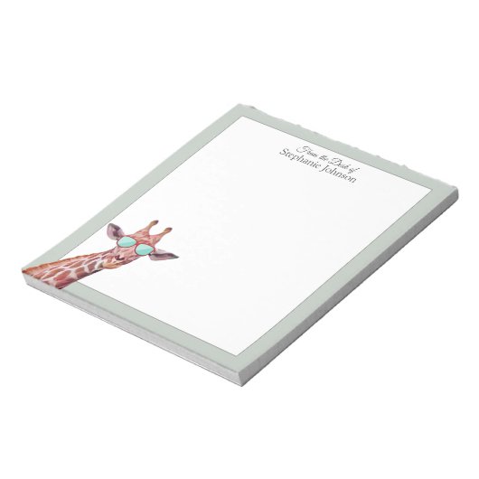 Giraffe-Sage-Monogramm aus dem Schreibtisch der Vo Notizblock (Rotiert)