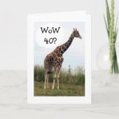 GIRAFFE SAGT, 40 SIEHT GUT AUF UNS VON HIER AUS AN KARTE (Vorderseite)