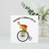 Giraffe Santa Claus Christmas Feiertagskarte (Stehend Vorderseite)