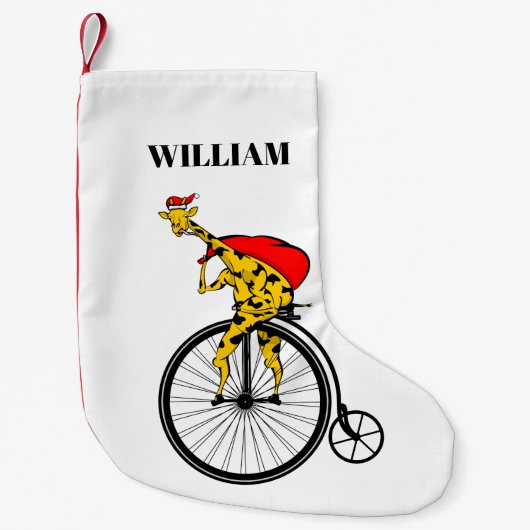 Giraffe Santa Claus Christmas Kleiner Weihnachtsstrumpf (Vorderseite)