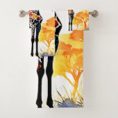 Giraffe Savannah Art Badhandtuch Set (Insitu)