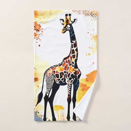 Giraffe Savannah Art Badhandtuch Set (Handtuch)